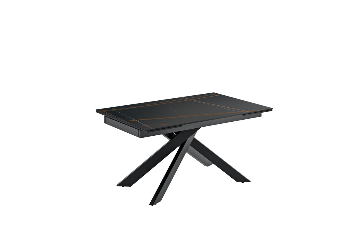 Tavolo allungabile con top in ceramica effetto marmo "Xavier" cm 140/200x80 76h