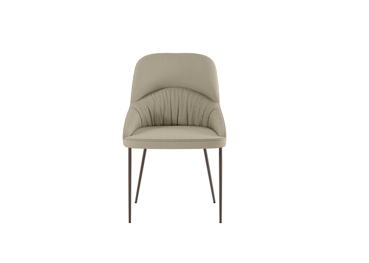 Set di 4 sedie imbottite in tessuto "Cover" con struttura in metallo verniciato bronzo