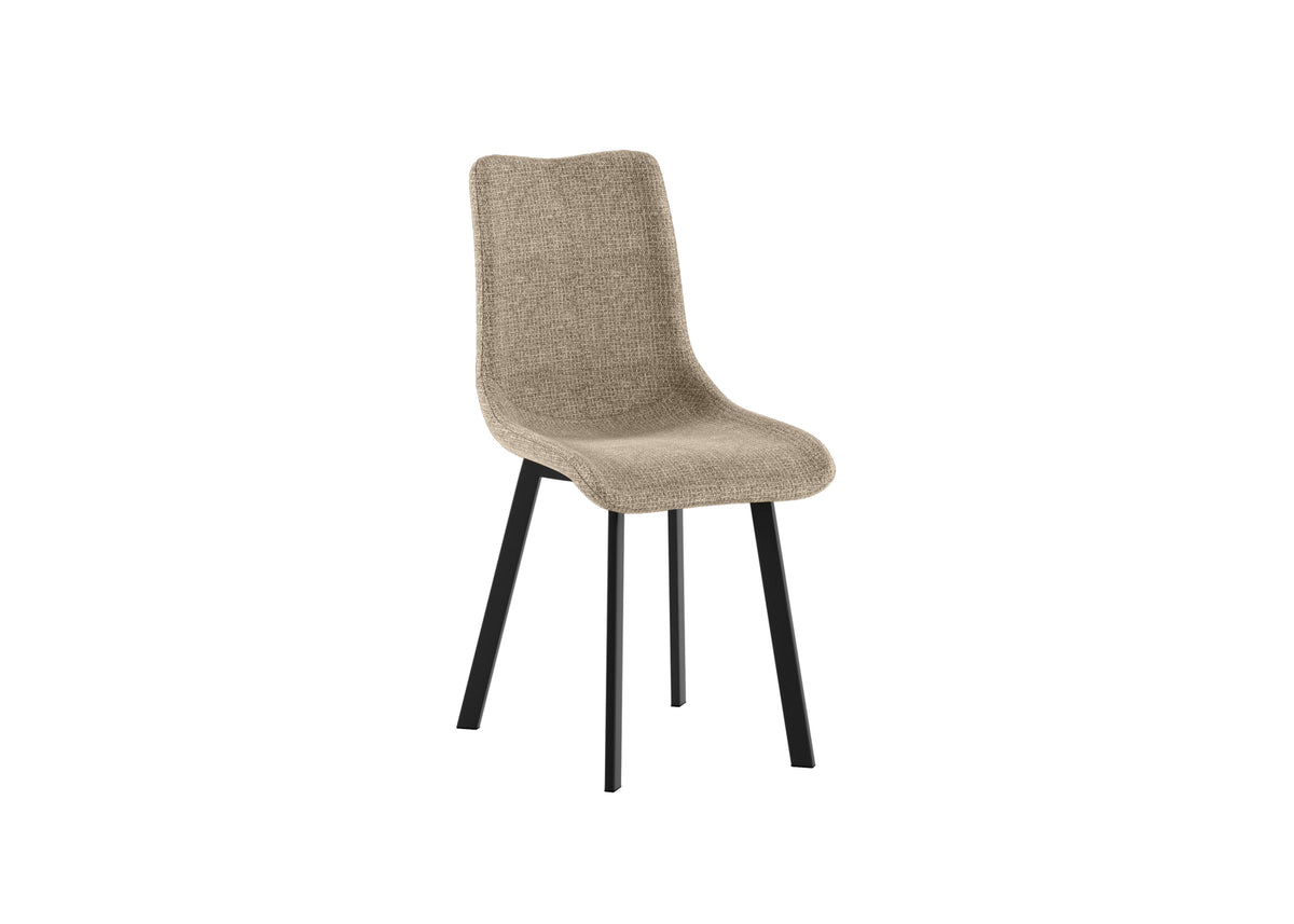 Set 4 sedie in tessuto imbottite "iris" con gambe in metallo verniciato
