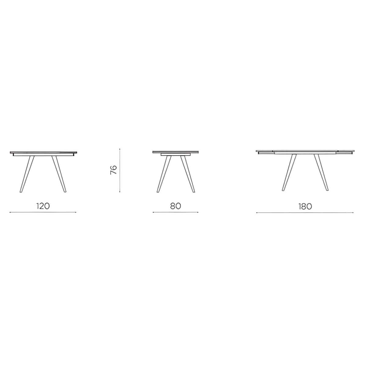 Tavolo allungabile effetto marmo "Elettra" con due allunghe cm 120x80 75h - MondoViro