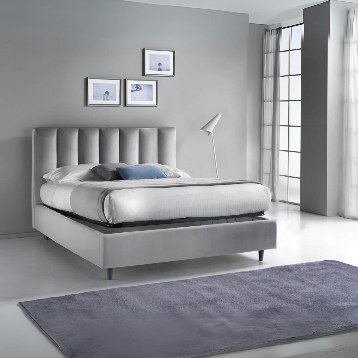 Letto contenitore "Parigi" in tessuto idro