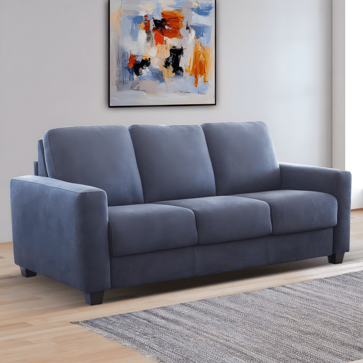 Divano letto 3 posti matrimoniale "Turchese" tessuto idrorepellente e antimacchia cm 208x102 97h - MondoViro