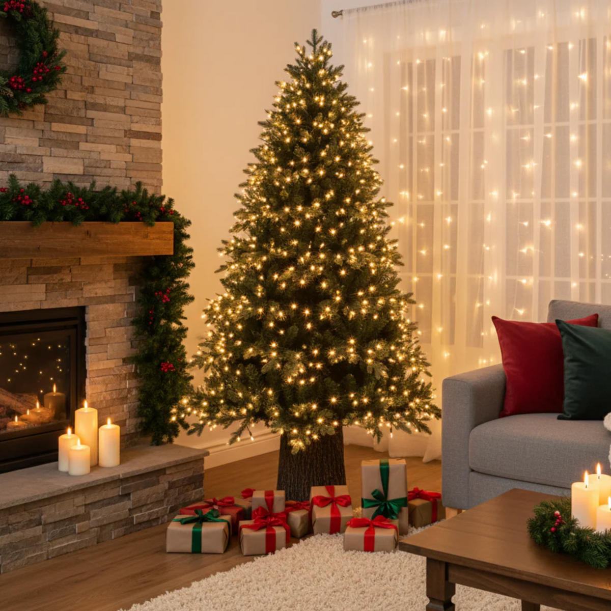 Albero di Natale "Reindeer" con tronco moderno incluso in PE effetto Real Touch