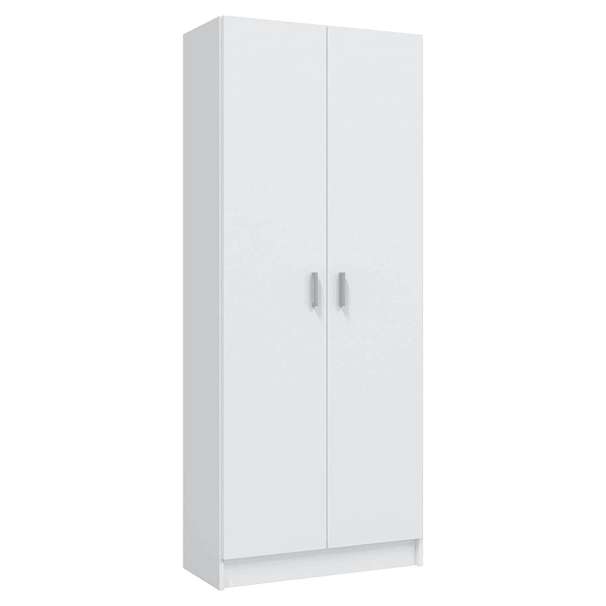 Armadio multiuso bianco in legno con ripiani e vano portascope h 180 cm - MondoViro