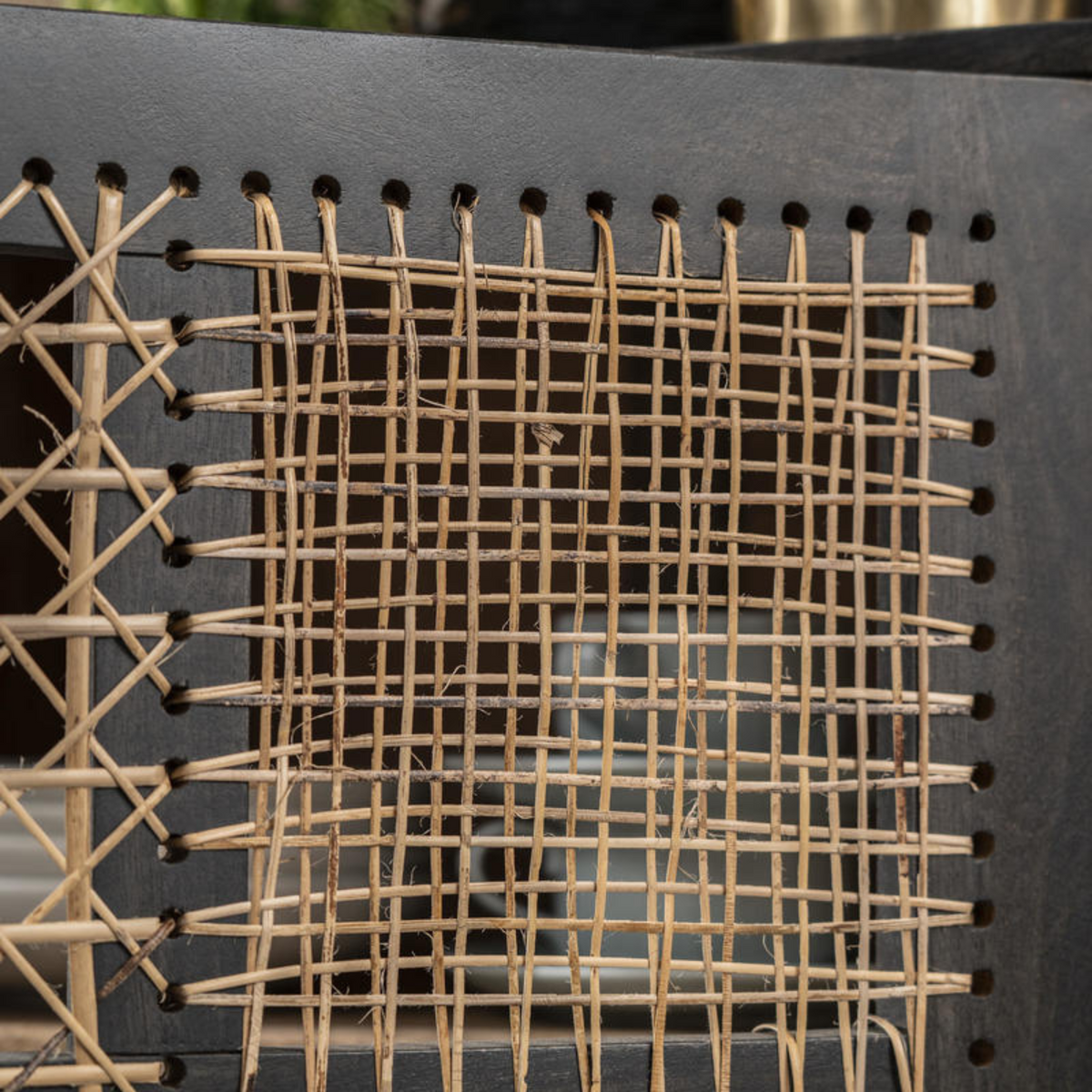 Madia design in legno di mango rattan "Ryan" 3 ante cm 160x38 75h