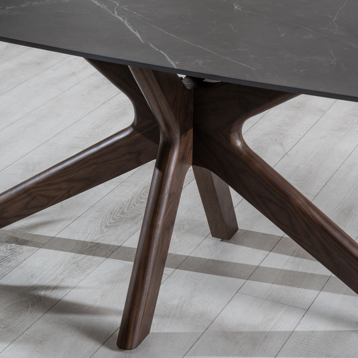 Tavolo moderno in ceramica "Item" fisso da soggiorno effetto marmo