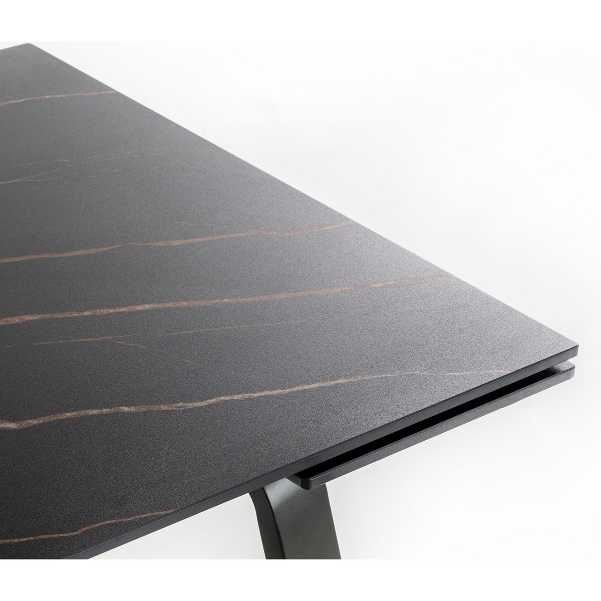 Tavolo allungabile "Zante" piano in pietra effetto marmo cm 200x80 76h