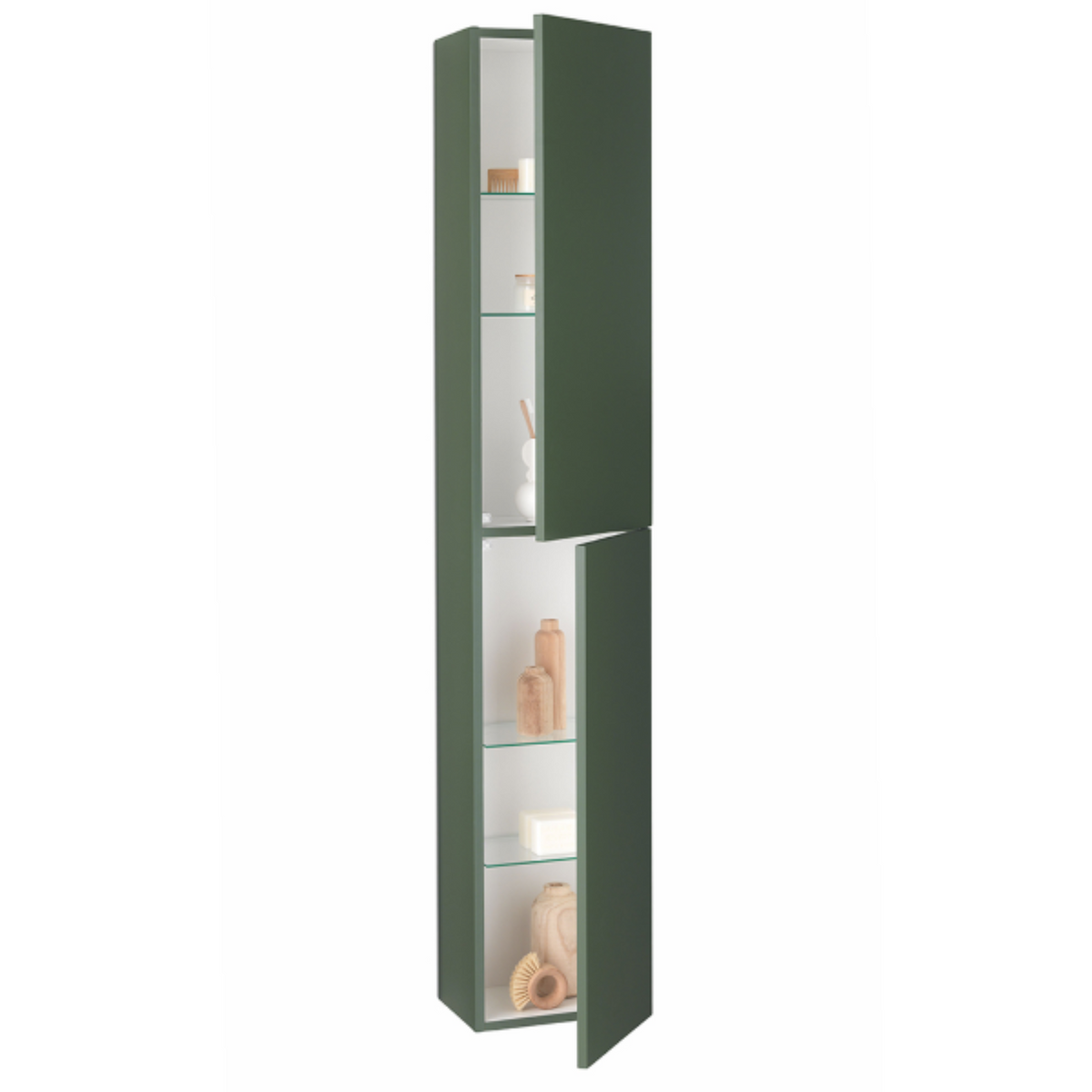 Mobile da bagno assemblato "Alaia" 2 cassetti specchio led lavabo e colonna