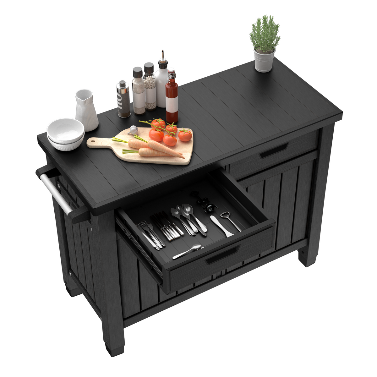 Tavolino per BBQ in resina 2 ante "Unity XL" cm 134x51,7 90h