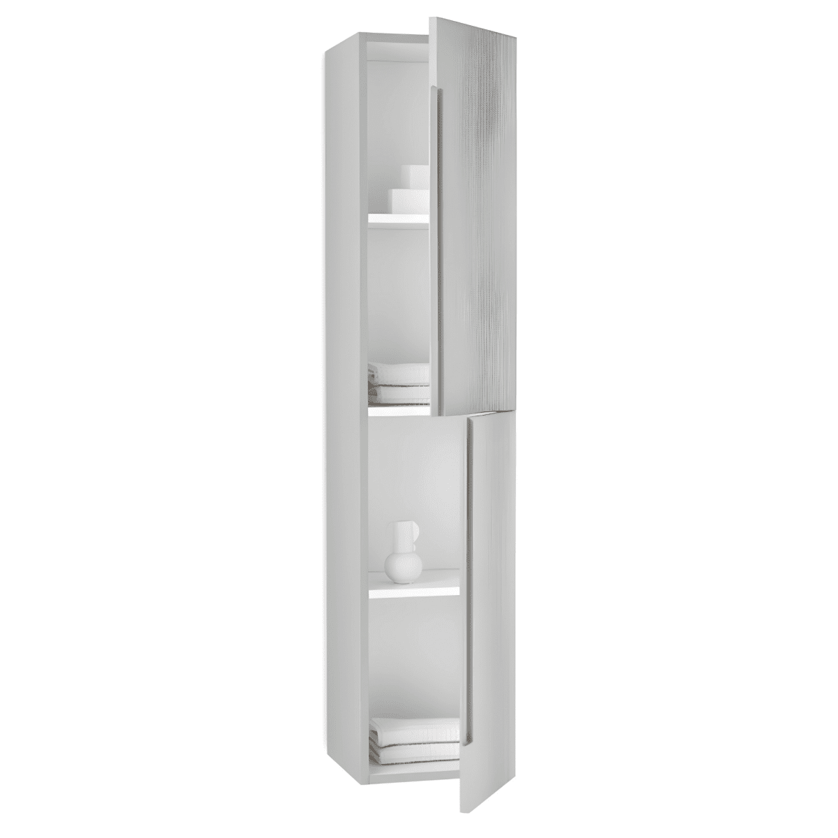Mobile da bagno in legno "Cosmo100" con 2 cassetti lavabo e colonna sospesa - MondoViro