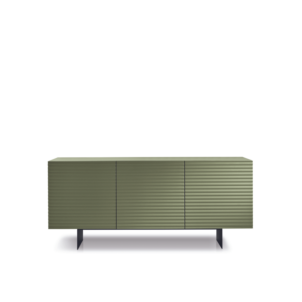 Madia 3 ante già assemblata "Nadia1" in legno laccato con due piedi in metallo verniciati cm 180x50 80h