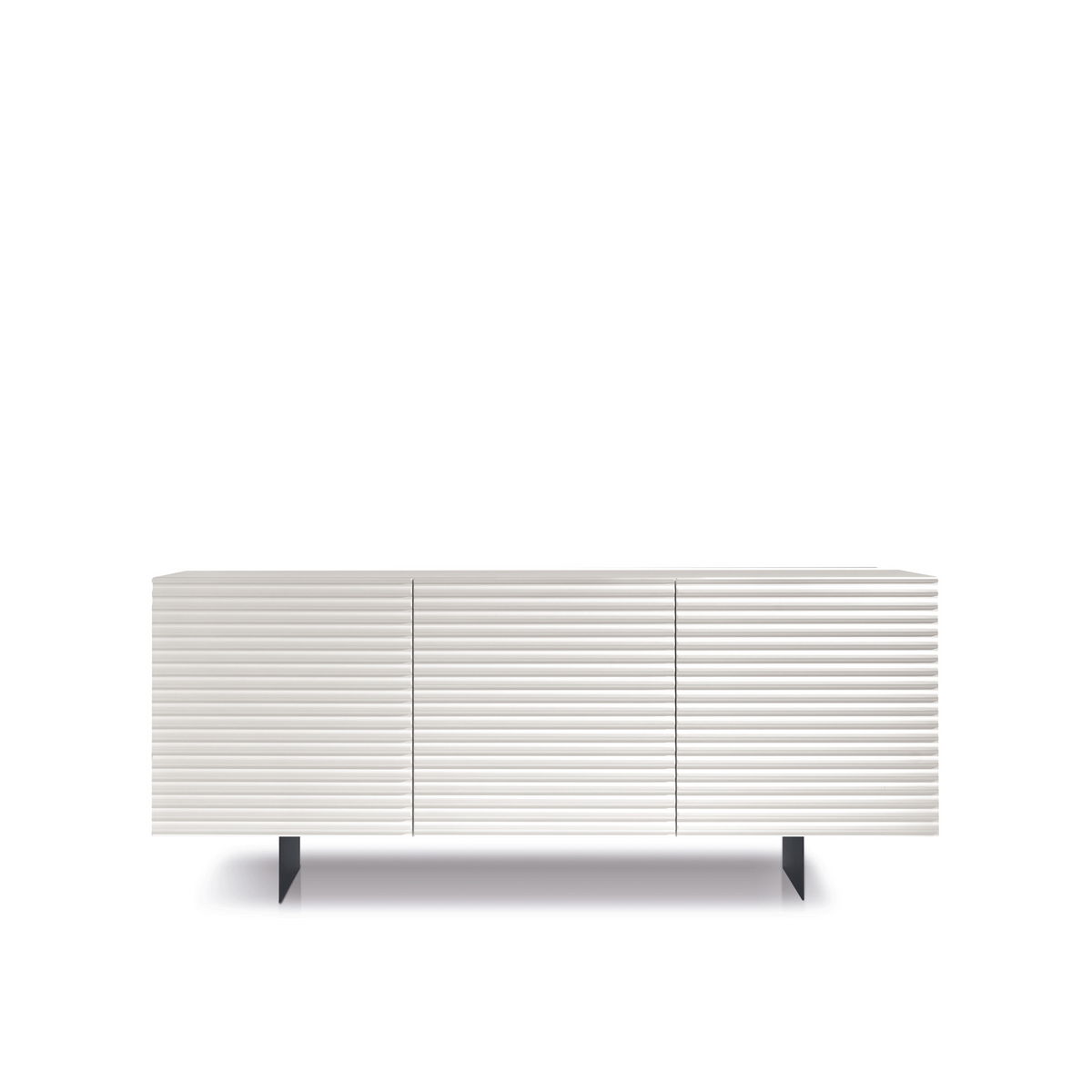 Madia 3 ante già assemblata "Nadia1" in legno laccato con due piedi in metallo verniciati cm 180x50 80h