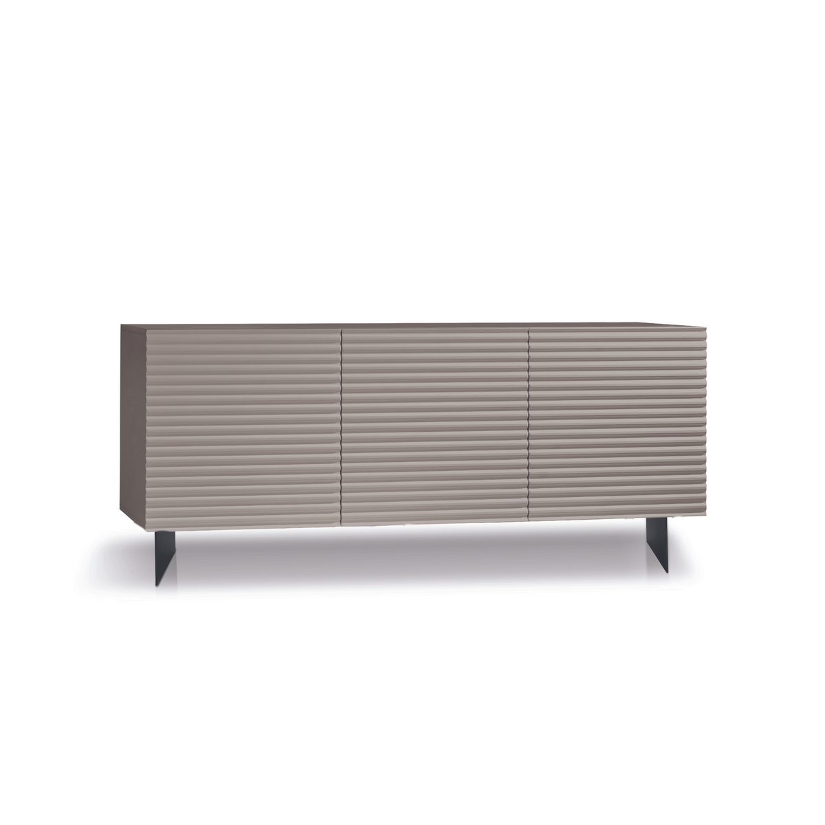 Madia 3 ante già assemblata "Nadia1" in legno laccato con due piedi in metallo verniciati cm 180x50 80h