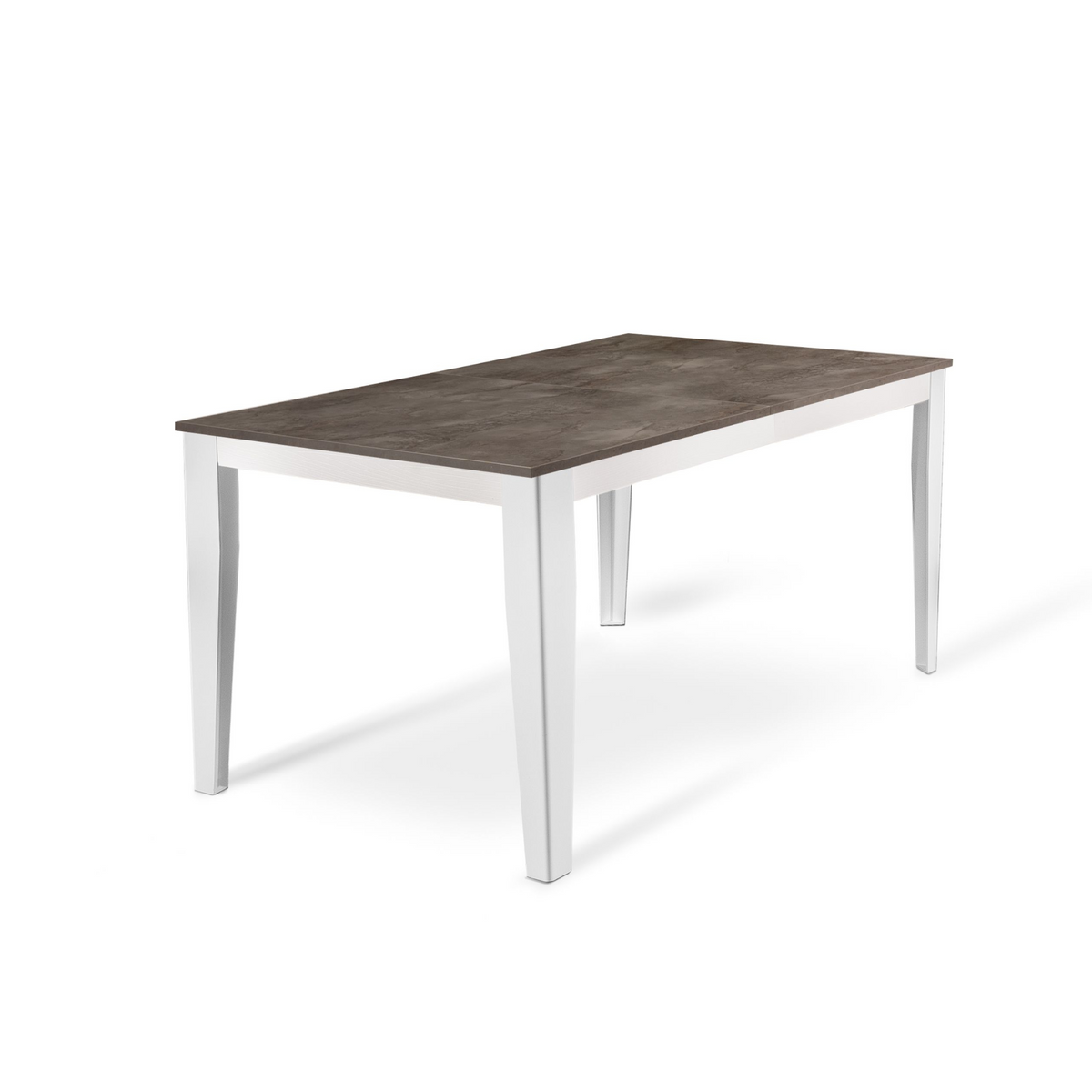 Tavolo allungabile "Blanche" piano melaminico gambe in metallo 14 posti cm 156/316x90 76h