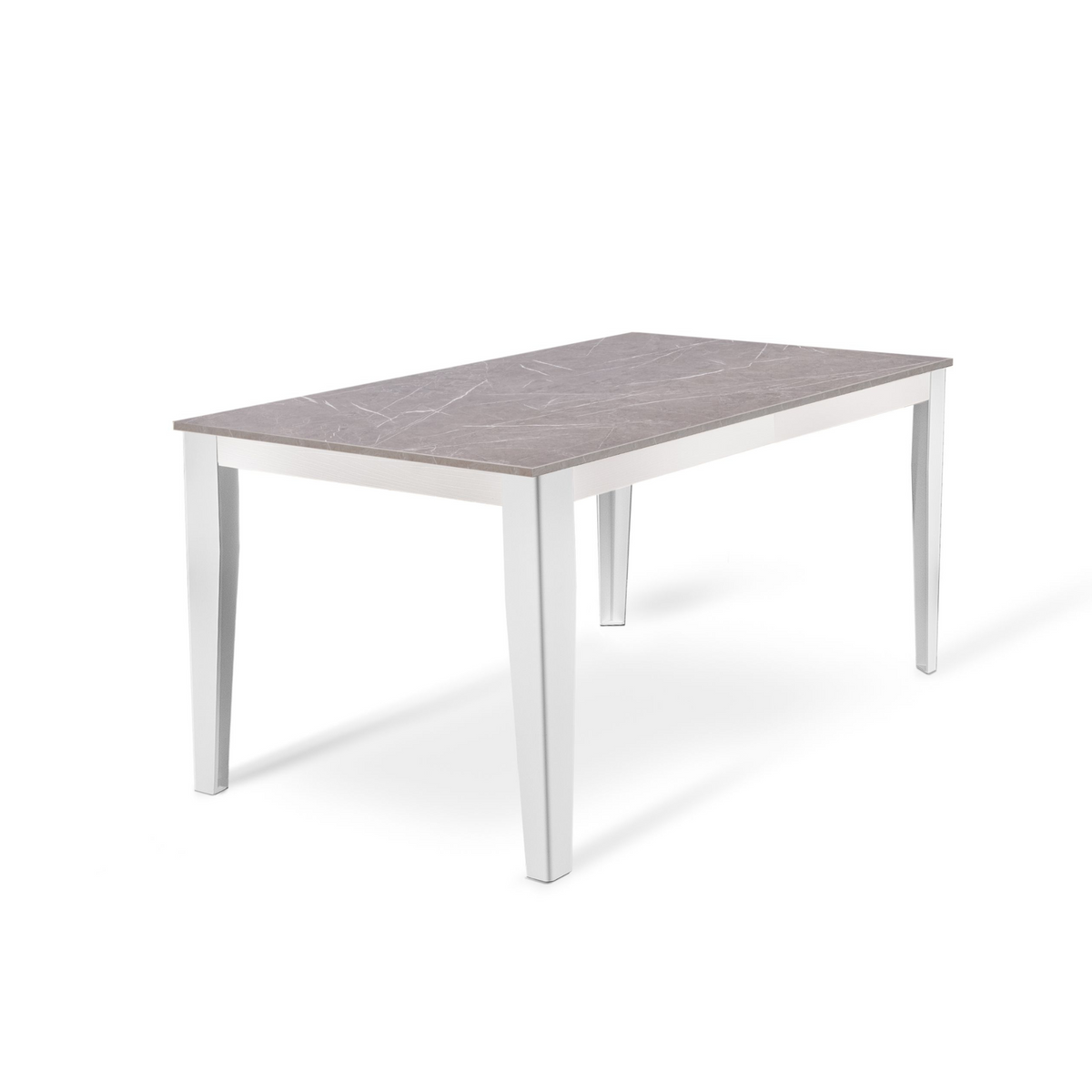Tavolo allungabile "Blanche" piano melaminico gambe in metallo 14 posti cm 156/316x90 76h
