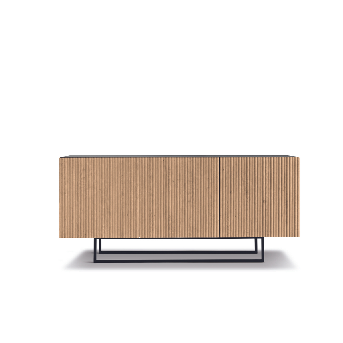 Madia moderna già assemblata "Marina1" 3 ante in legno laccato con piedini sagomati cm 180x50 80h