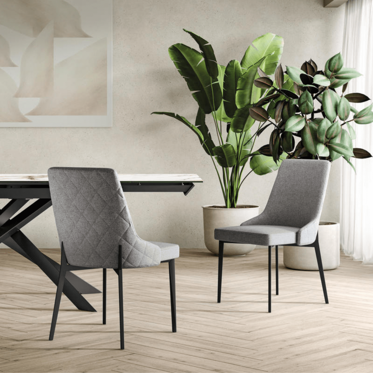 Set di sedie moderne "Venere" in tessuto easy - clean funzionali da soggiorno cm 58,5x48,5 89h - MondoViro