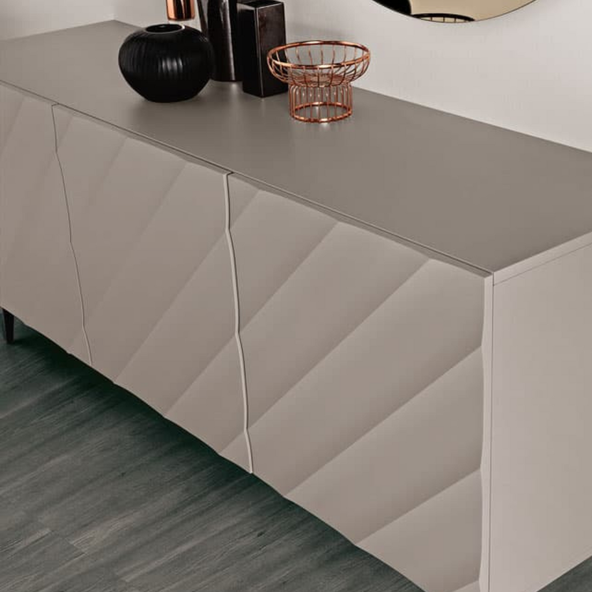Madia 3 ante moderna già assemblata "Antares" in legno cm 180x50 h80