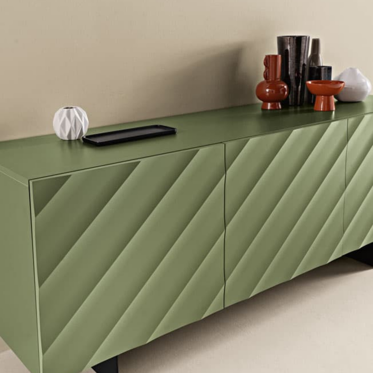Madia 3 ante moderna già assemblata "Antares" in legno cm 180x50 h80