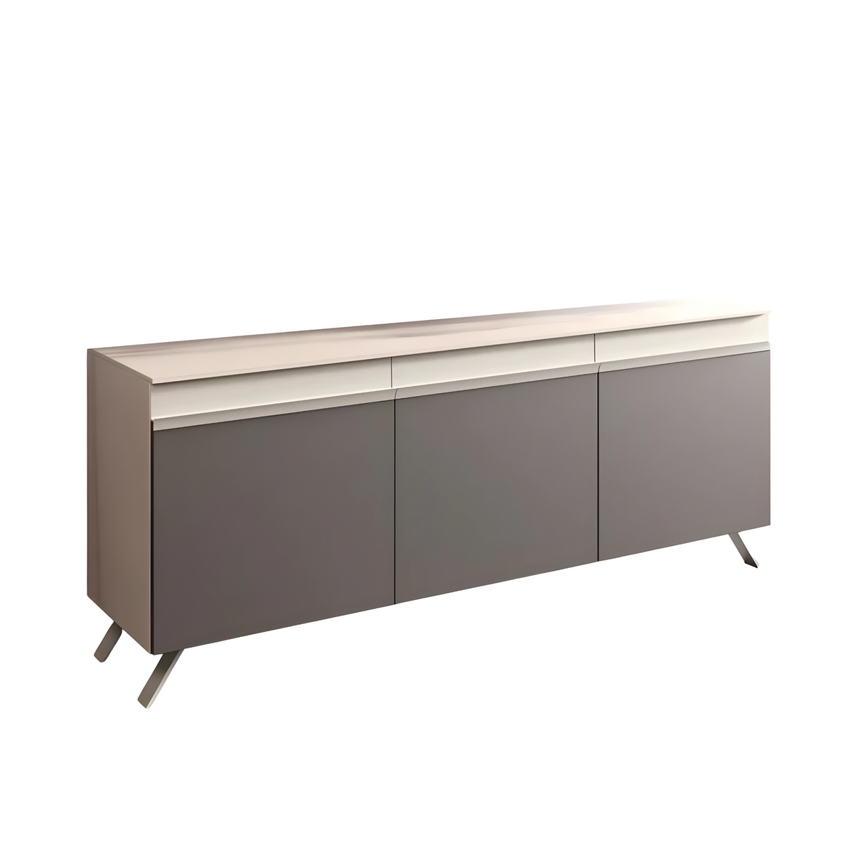 Madia moderna da soggiorno "Abaco Day" con 3 ante e maniglia a gola cm 180x48,5 85,2h