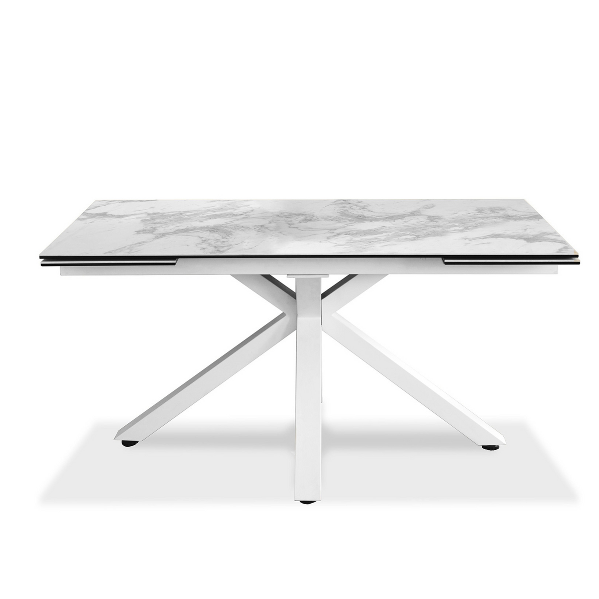 Tavolo allungabile "Daniel" piano su vetro temperato cm 160/240x90 76h