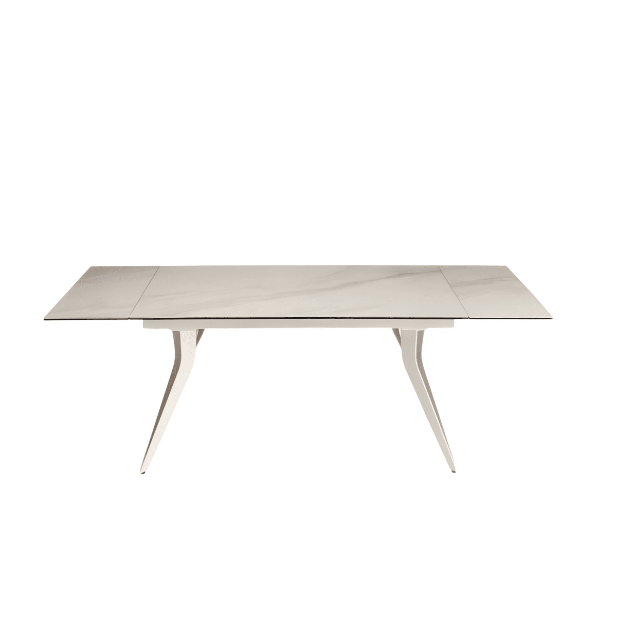 Tavolo allungabile "Artico" con piano in pietra effetto marmo cm 160x90 75h - MondoViro