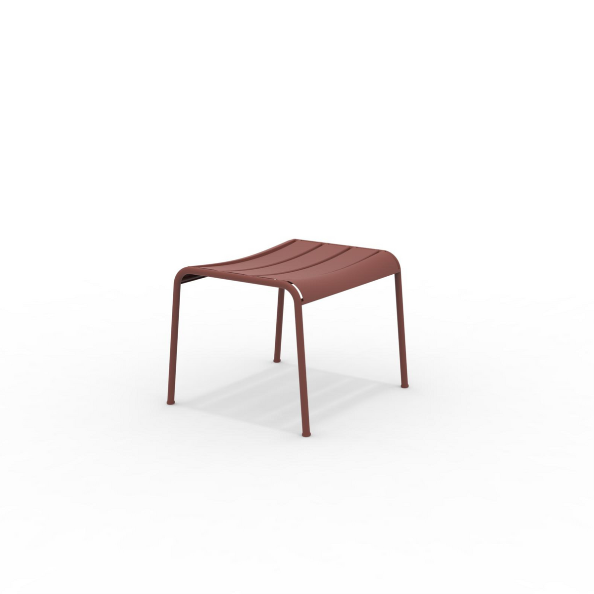 Tavolino poggiapiedi in metallo verniciato "Twist" basso da giardino cm 126x57 45h
