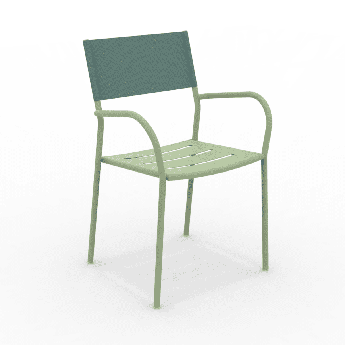 Set di sedie in metallo e schienale in telo "Vera" da giardino impilabili cm 56x50 86h - MondoViro