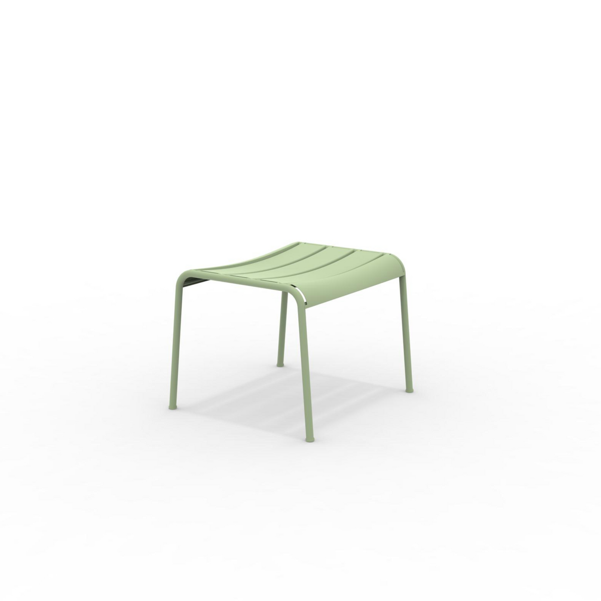 Tavolino poggiapiedi in metallo verniciato "Twist" basso da giardino cm 126x57 45h