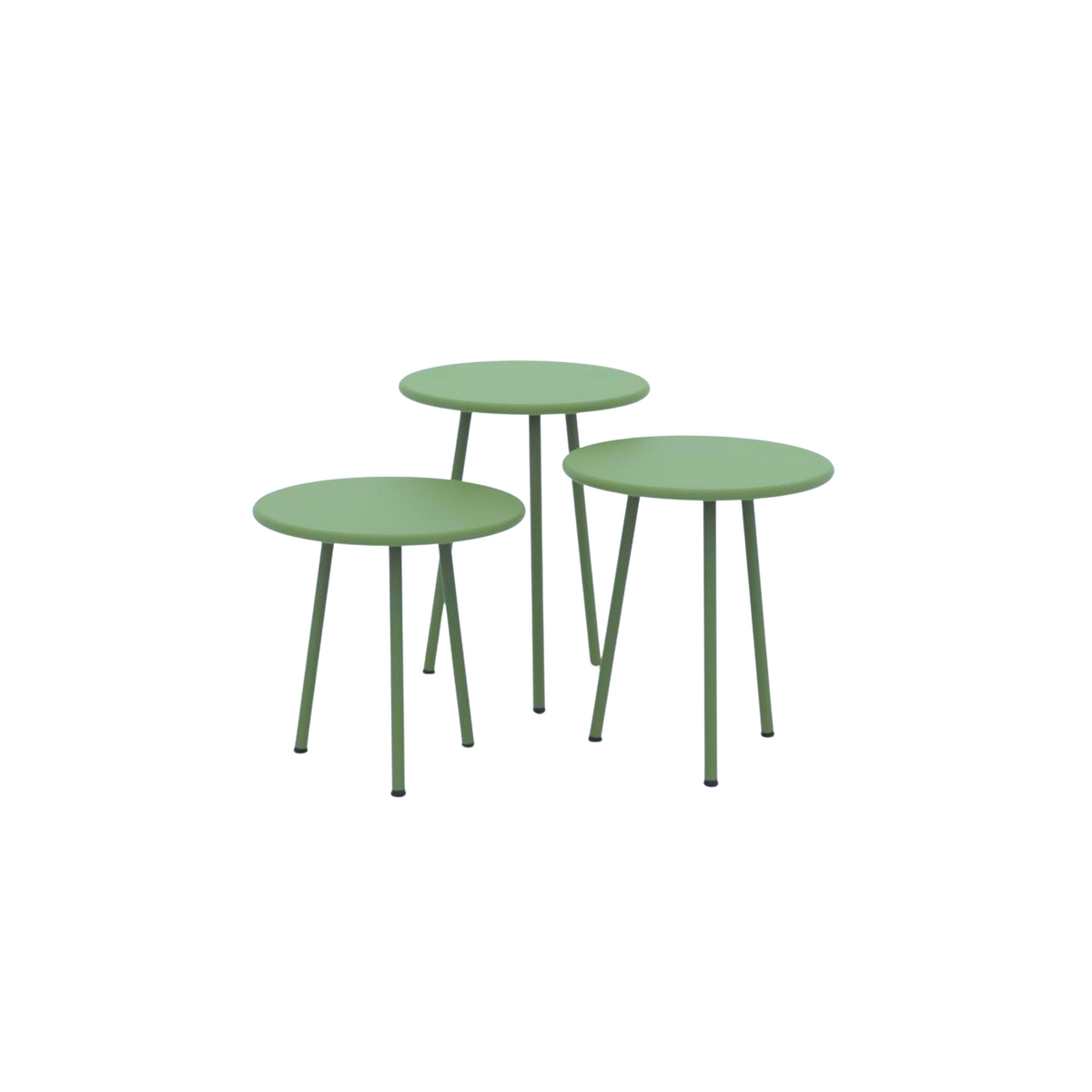 Set di 3 tavoli bassi in metallo "Daisy" tavolo da caffè per giardino cm 40x40