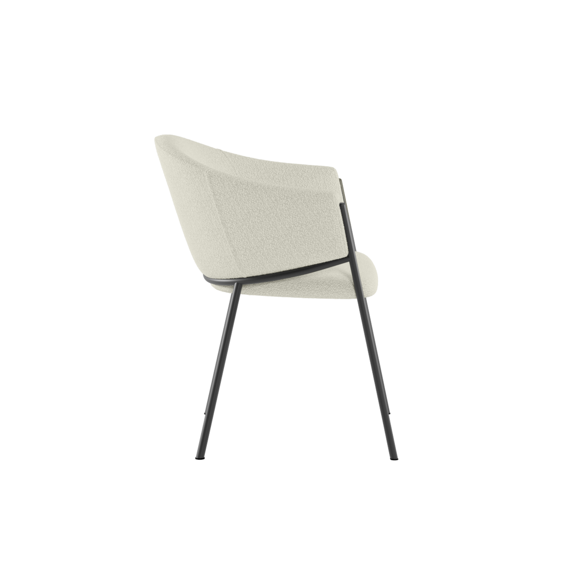 Set 4 sedie "Orizon" in tessuto bouclé easy-clean cm 53x60 78h