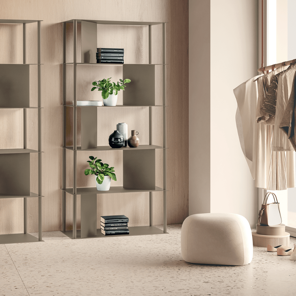Libreria verticale “Molin” in metallo verniciato cm 90x40 190h - MondoViro