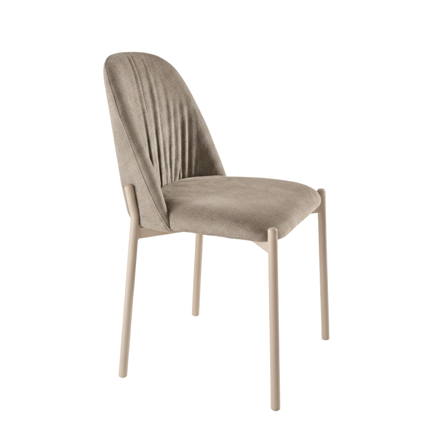 Set 4 sedie "Nova" imbottite in tessuto con struttura in metallo cm 47x56 86h