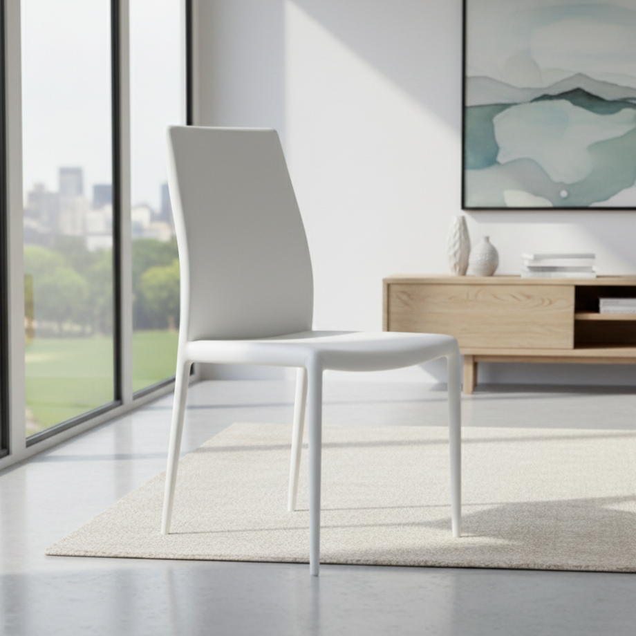 Set 4 sedie in similpelle "Impero" con struttura rivestita coordinata cm 53x43 90h