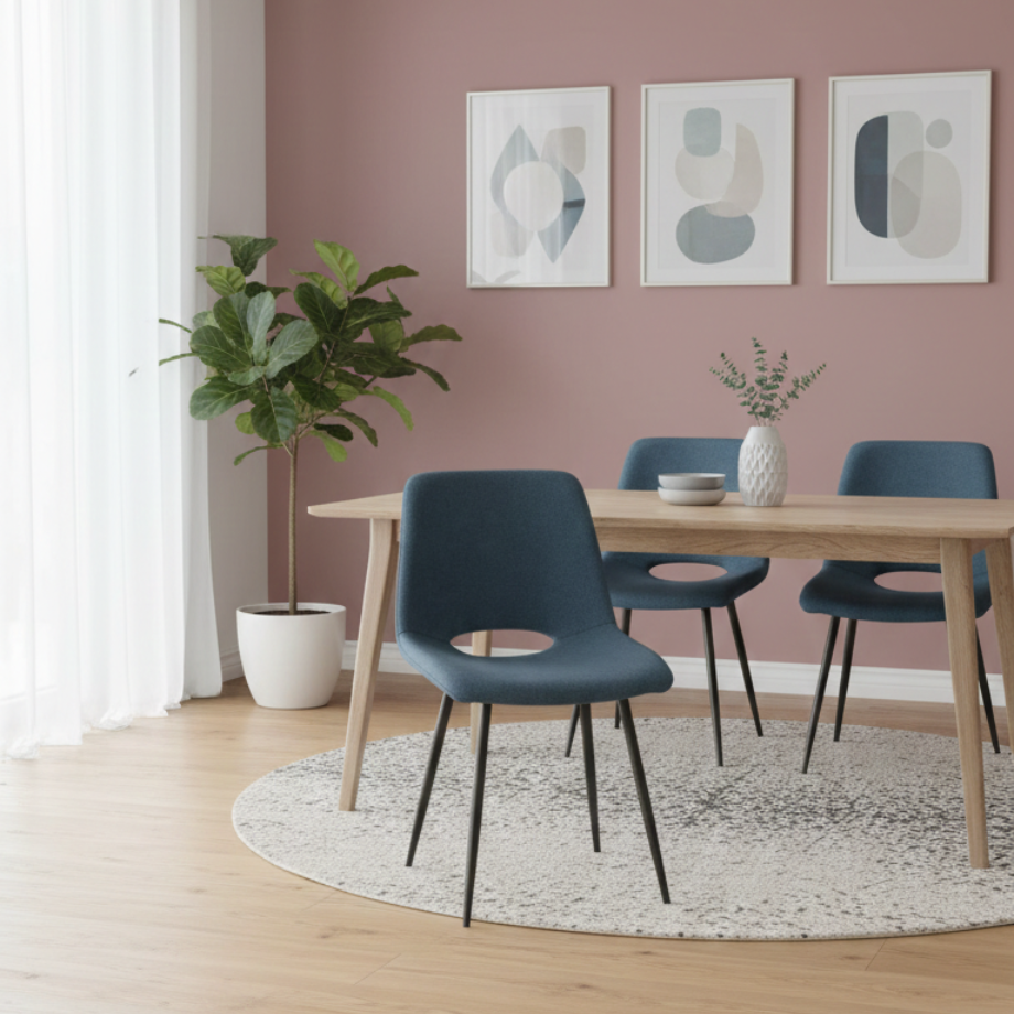 Set 4 sedie in tessuto "Echo" con struttura in metallo cm 48x53 86h