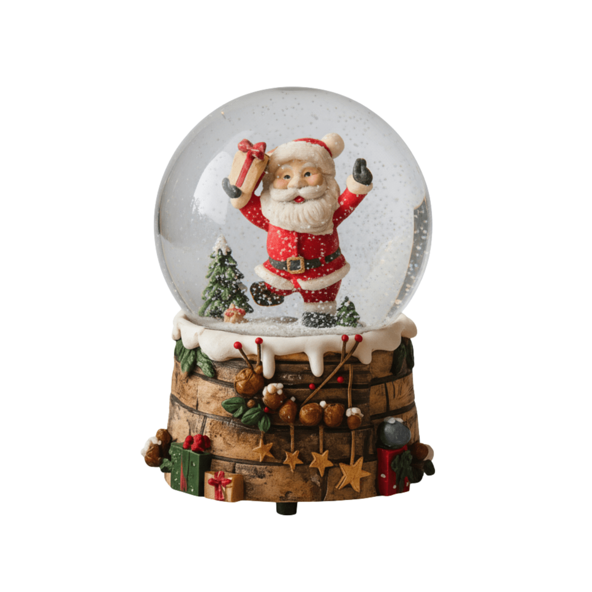 Sfera d'acqua con Babbo Natale e carillon per decorazioni natalizie effetto neve - MondoViro