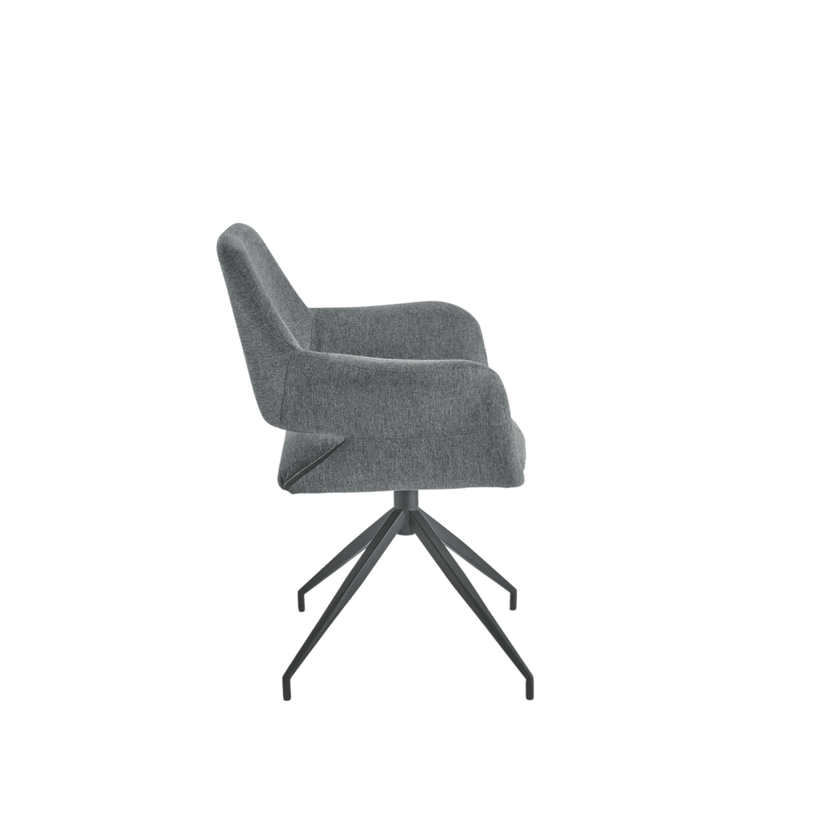 Set di sedie girevoli "Flessia" in tessuto imbottite con struttura in metallo cm 66x60 85h - MondoViro