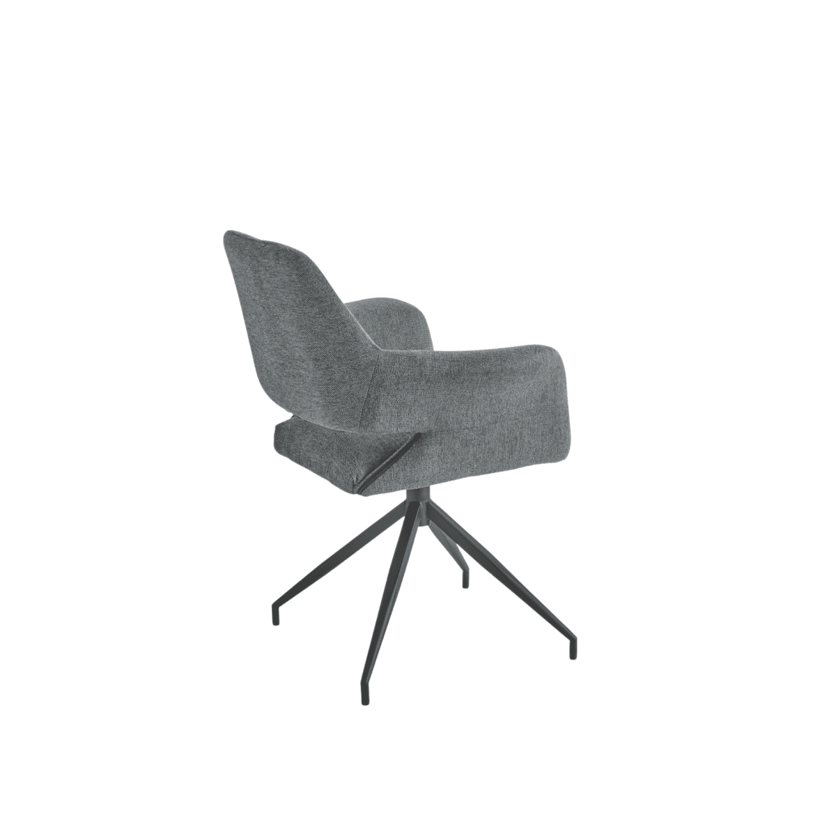 Set di sedie girevoli "Flessia" in tessuto imbottite con struttura in metallo cm 66x60 85h - MondoViro