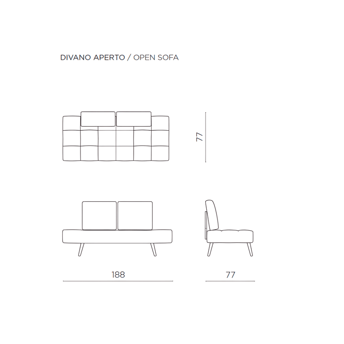 Divano letto moderno in tessuto "Comfy" da soggiorno con braccioli regolabili - MondoViro