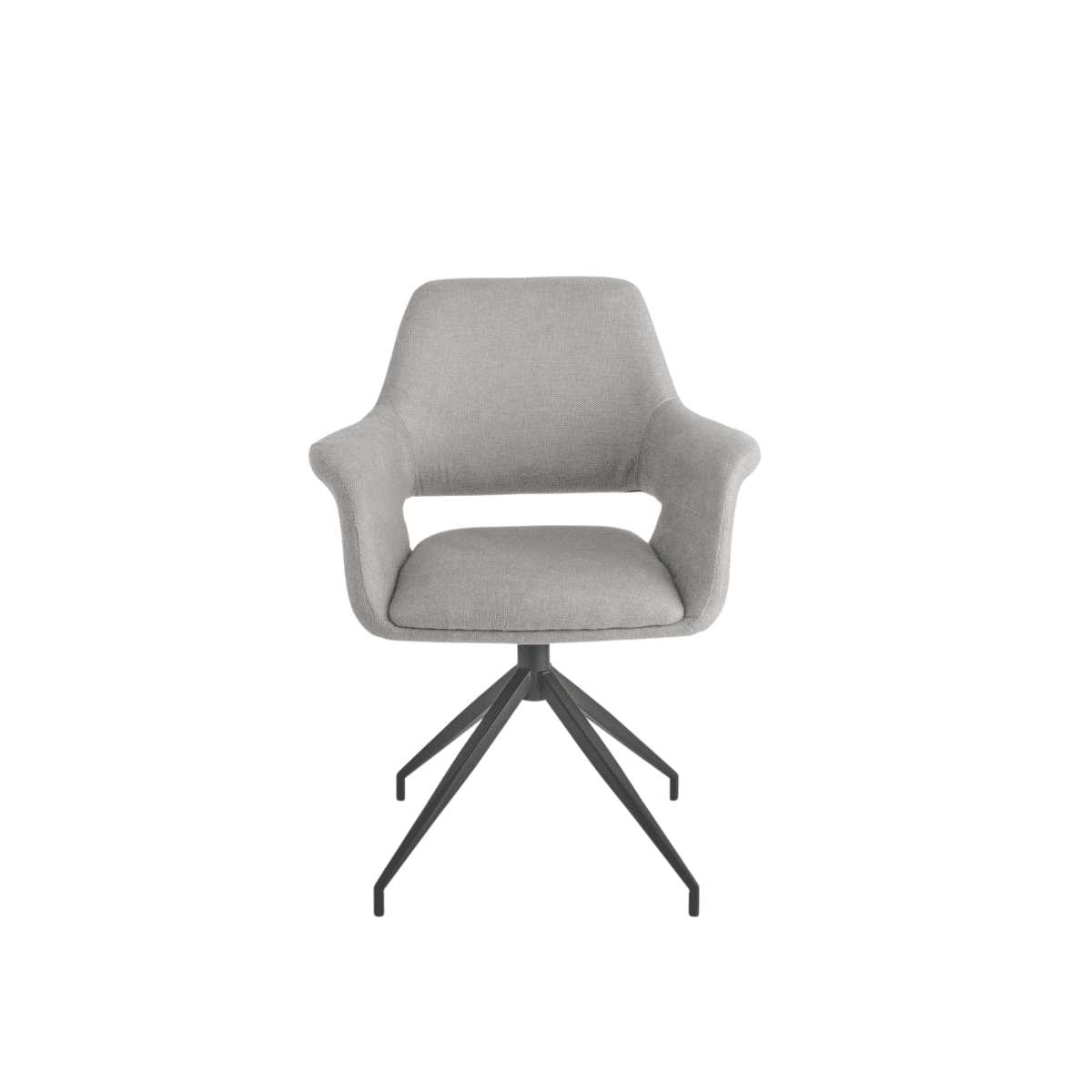Set di sedie girevoli "Flessia" in tessuto imbottite con struttura in metallo cm 66x60 85h - MondoViro