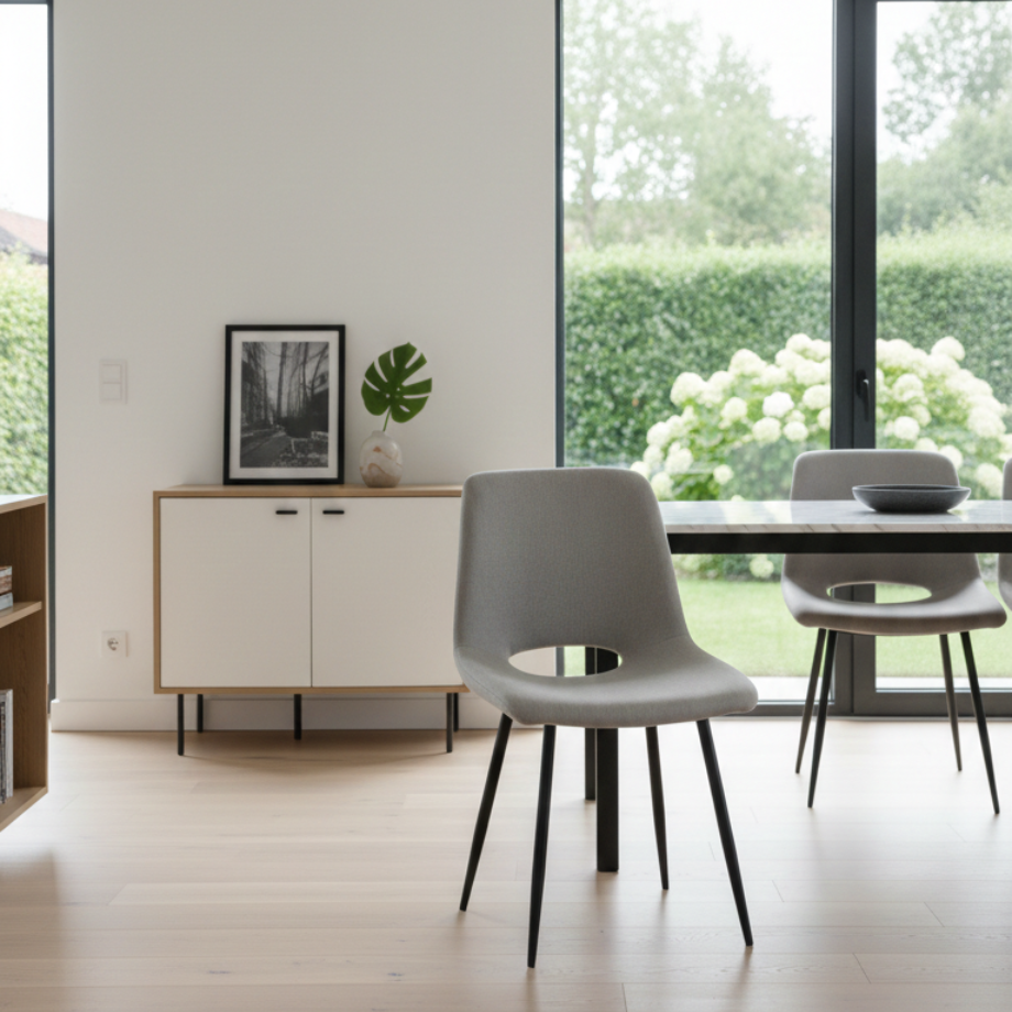 Set 4 sedie in tessuto "Echo" con struttura in metallo cm 48x53 86h