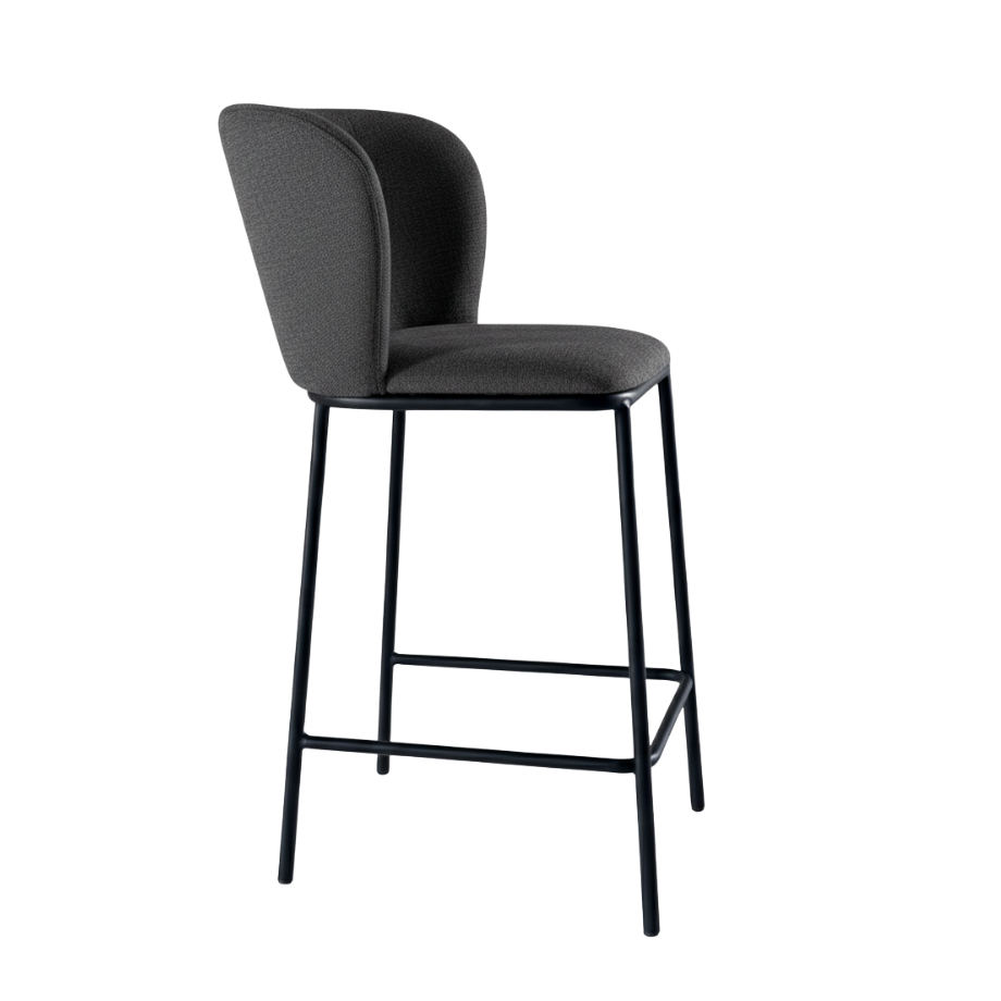 Set sgabelli fissi "Riva" dal design morbido e accogliente in tessuto cm 58x52 95h