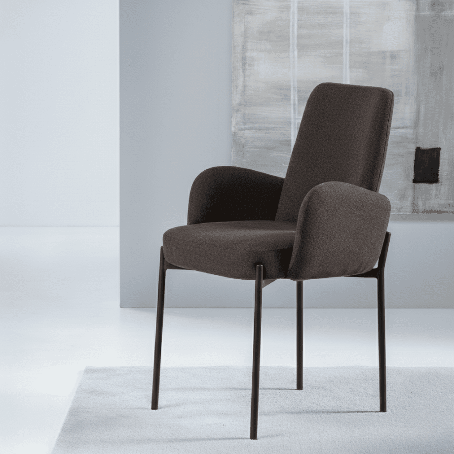 Set di sedie da pranzo "Eterna" in tessuto imbottite cm 55x53 91h - MondoViro