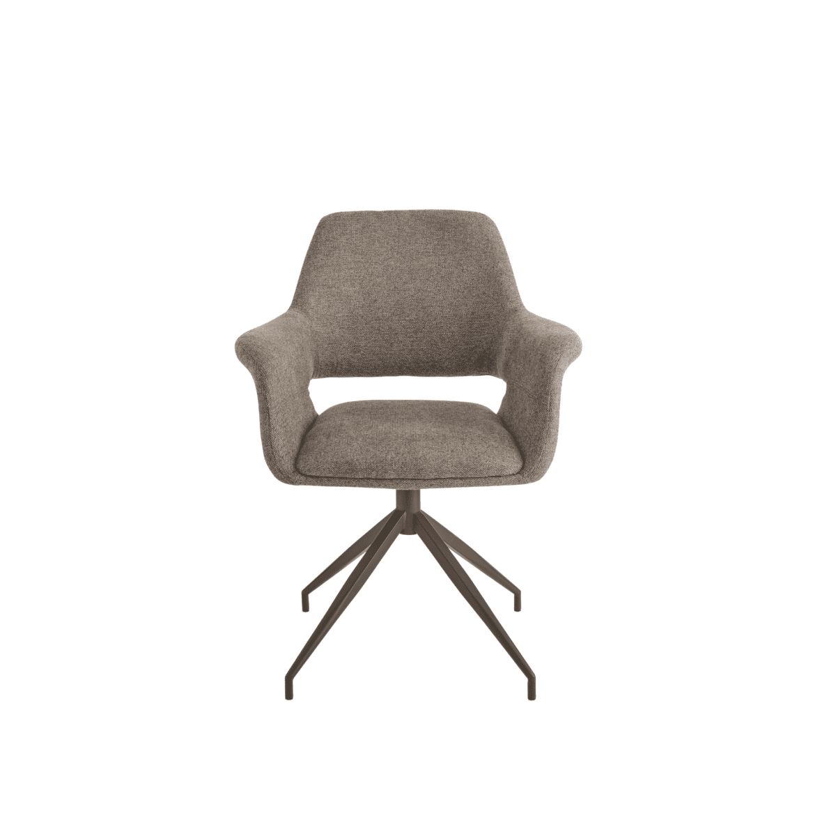 Set di sedie girevoli "Flessia" in tessuto imbottite con struttura in metallo cm 66x60 85h - MondoViro