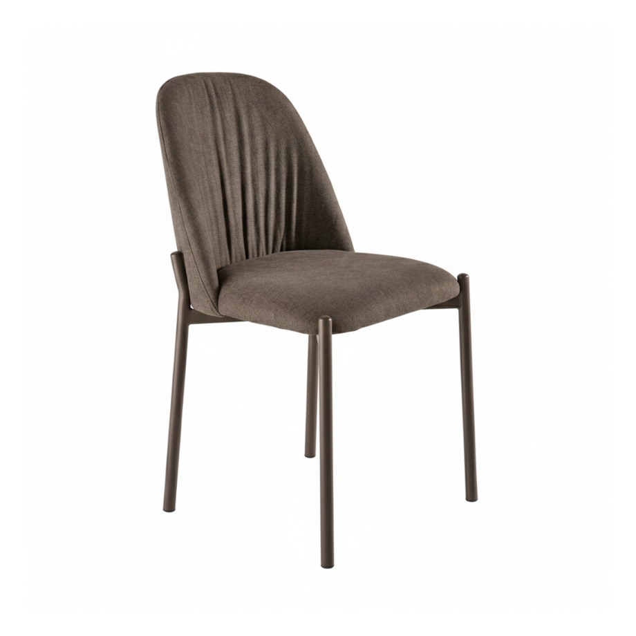 Set 4 sedie "Nova" imbottite in tessuto con struttura in metallo cm 47x56 86h
