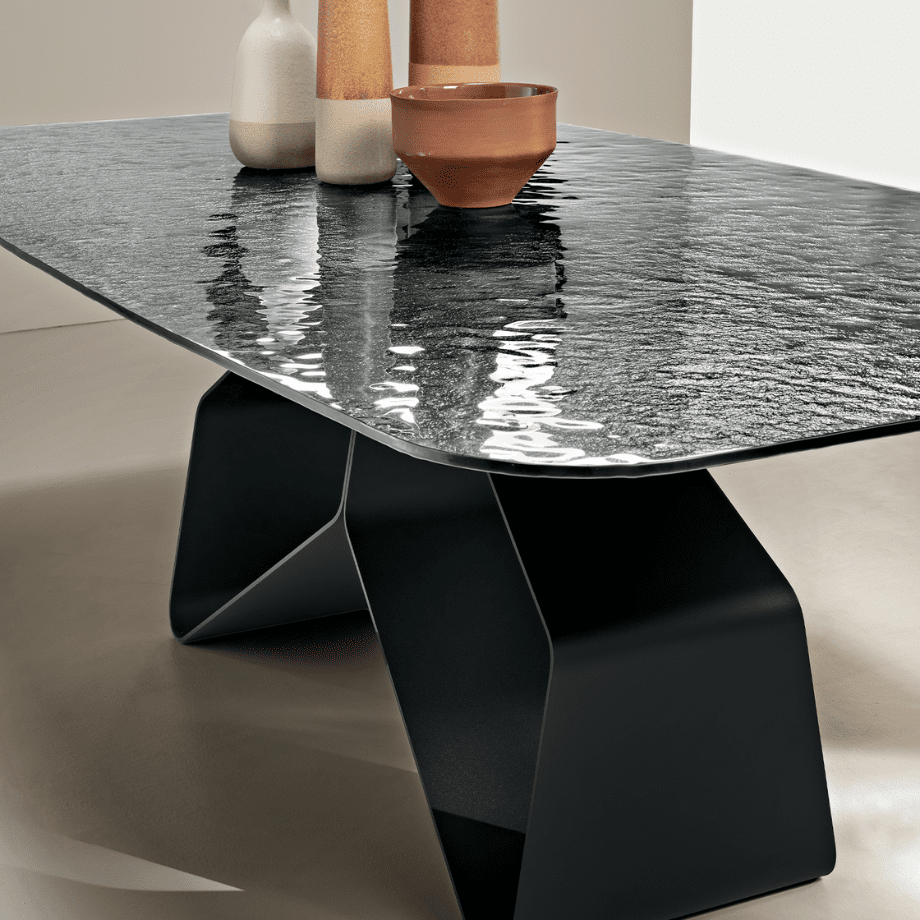 Tavolo fisso moderno "Round" con piano rettangolare versatile cm 210x110 75h - MondoViro