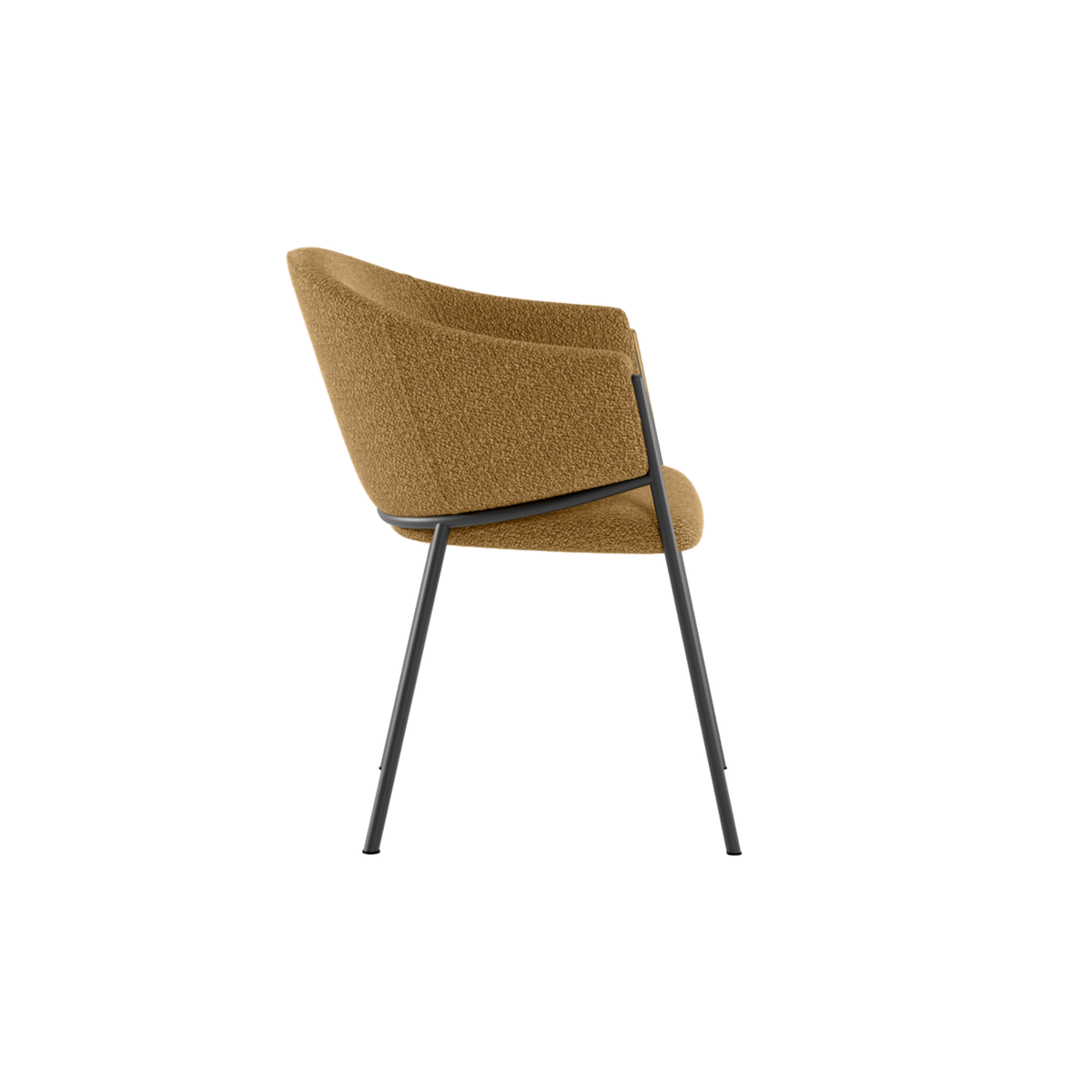 Set 4 sedie "Orizon" in tessuto bouclé easy-clean cm 53x60 78h