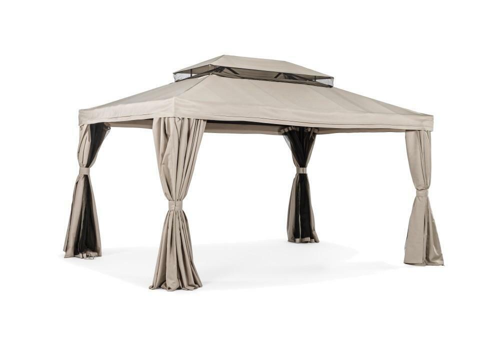 Gazebo in alluminio "Sahara" con teli laterali e zanzariere mt 3x4
