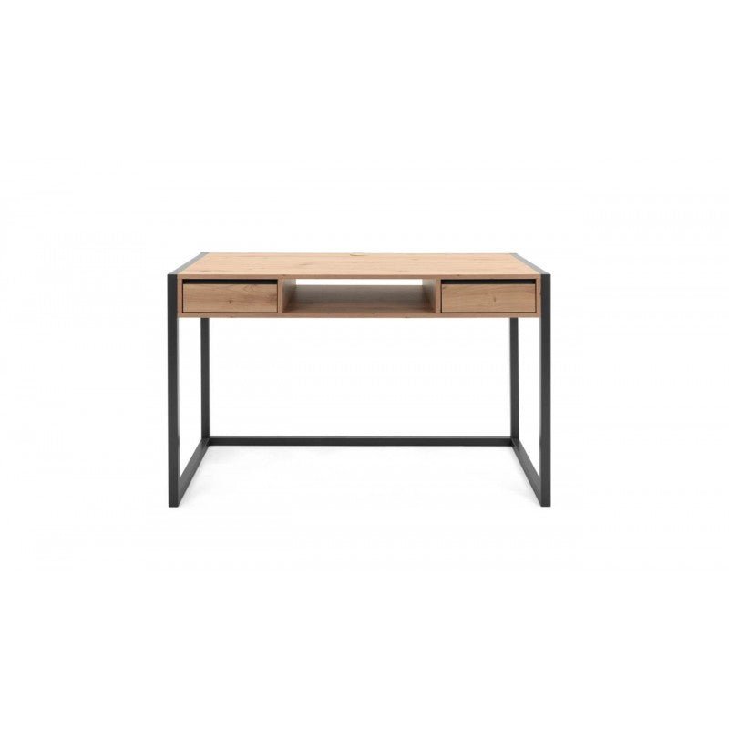 Scrivania moderna "Denver" quercia e antracite con 2 cassetti e 1 vano a giorno cm 120x60 75h - MondoViro