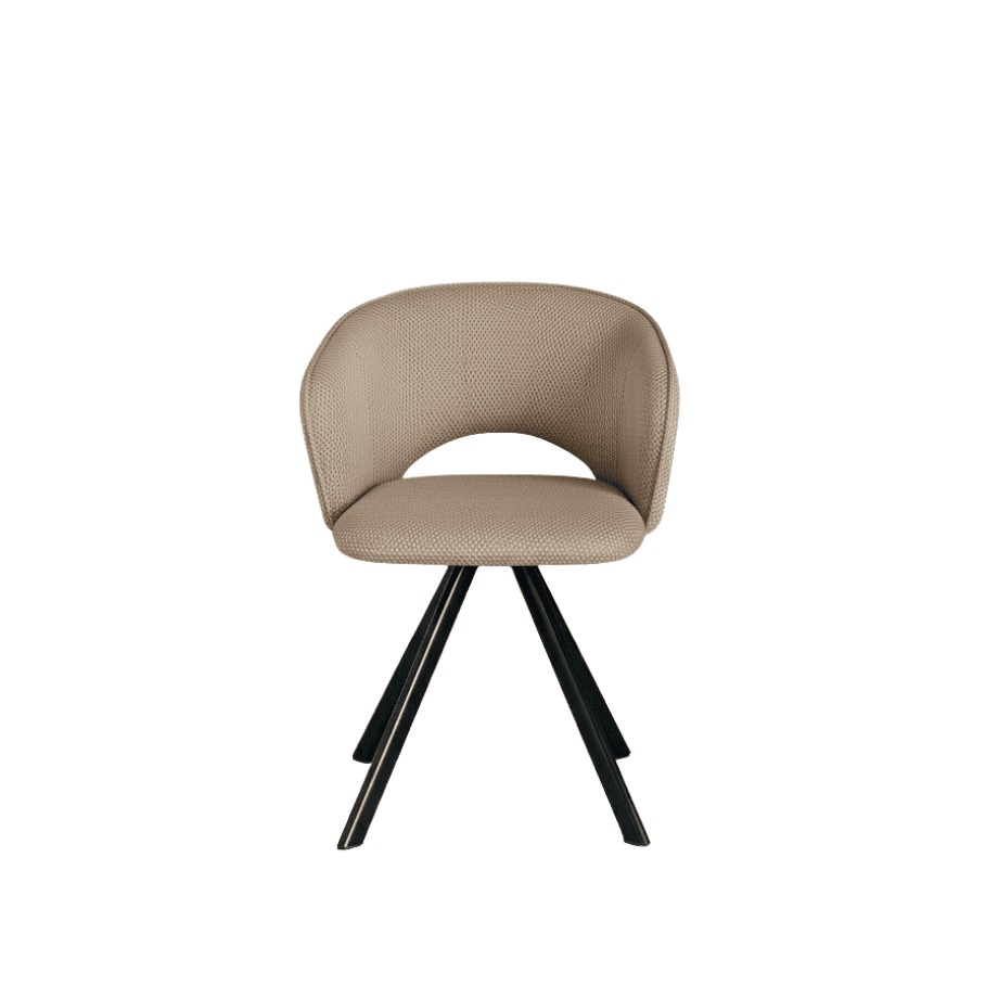 Set di sedie imbottite "Zeta" in tessuto con struttura in metallo cm 61x58 78h - MondoViro